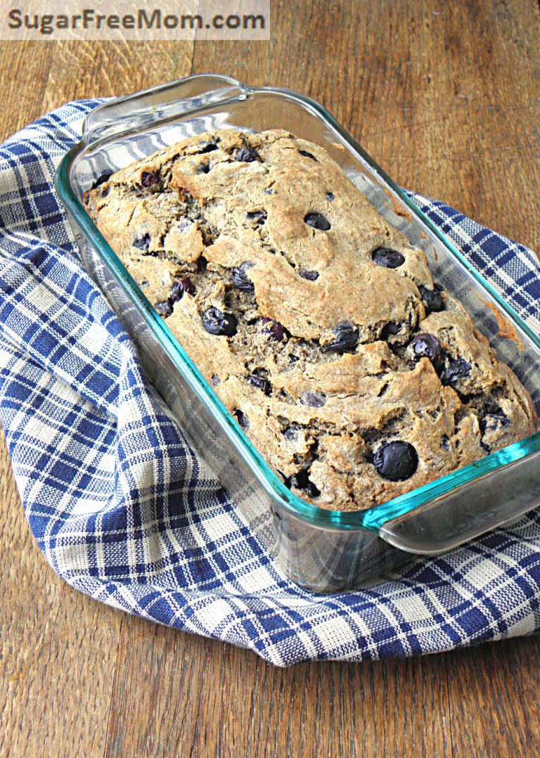 Gluten Free Blueberry Banana Bread {No Sugar Added}
