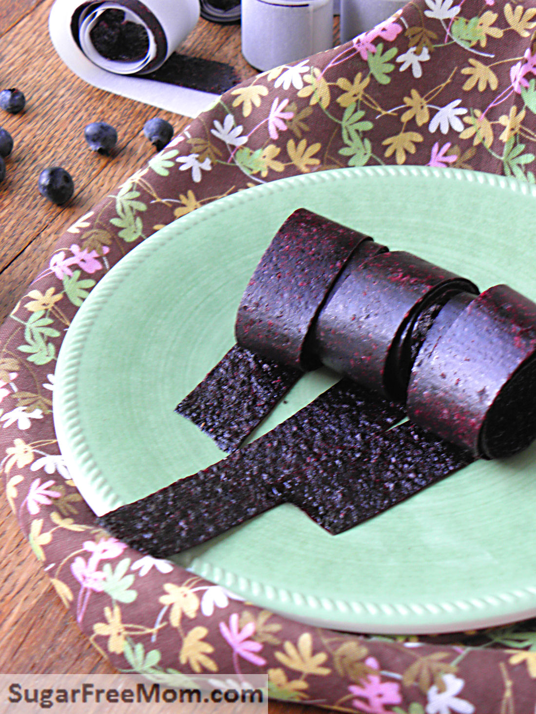 Homemade Naturally Sweetened Blueberry Fruit Roll-Ups - Sugar-Free Mom