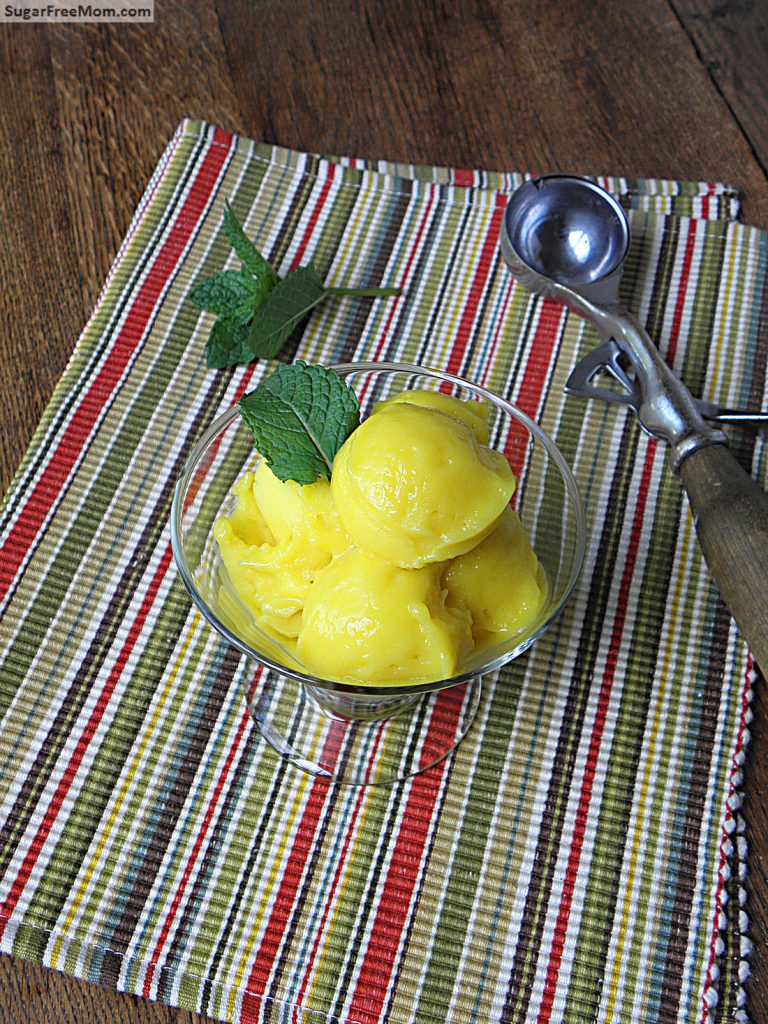 Dairy Free Mango Sorbet {No Sugar Added}