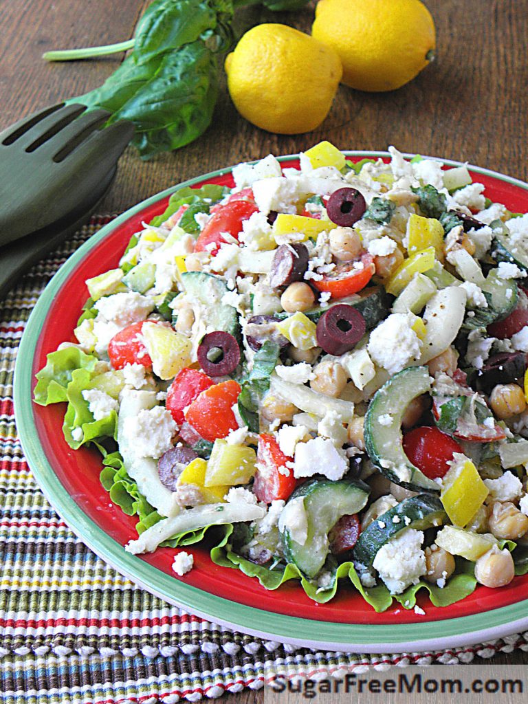 Mediterranean Tuna Chickpea Salad with Lemon Tahini Dressing