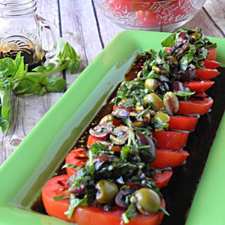 Tomato Olive Salad with Balsamic Syrup