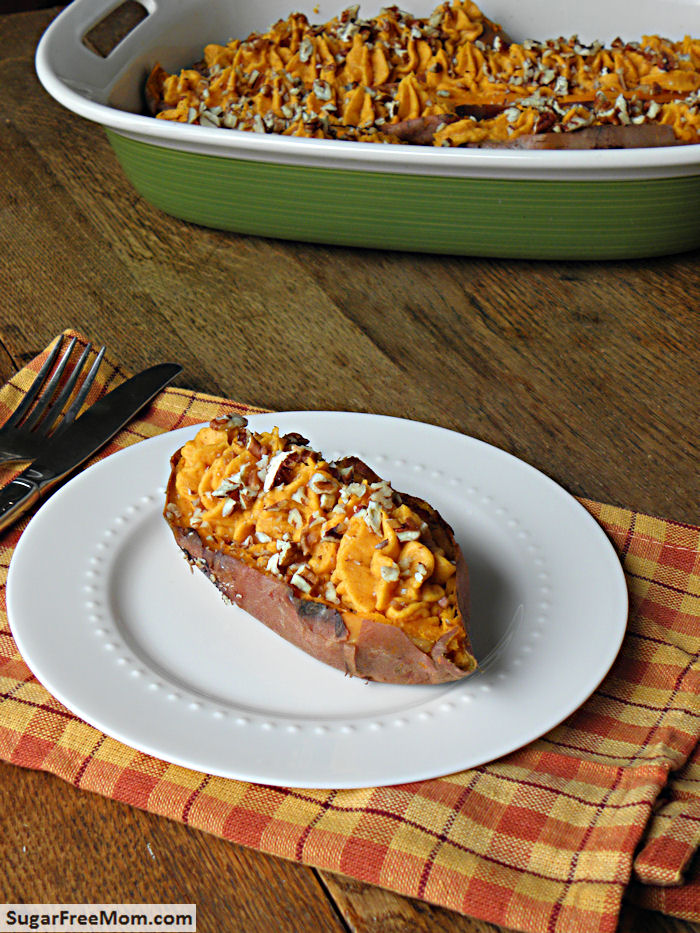 Twice Baked Sweet Potatoes No Sugar Added