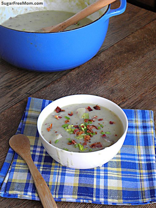Creamy Potato Bacon Leek Soup - Sugar-Free Mom