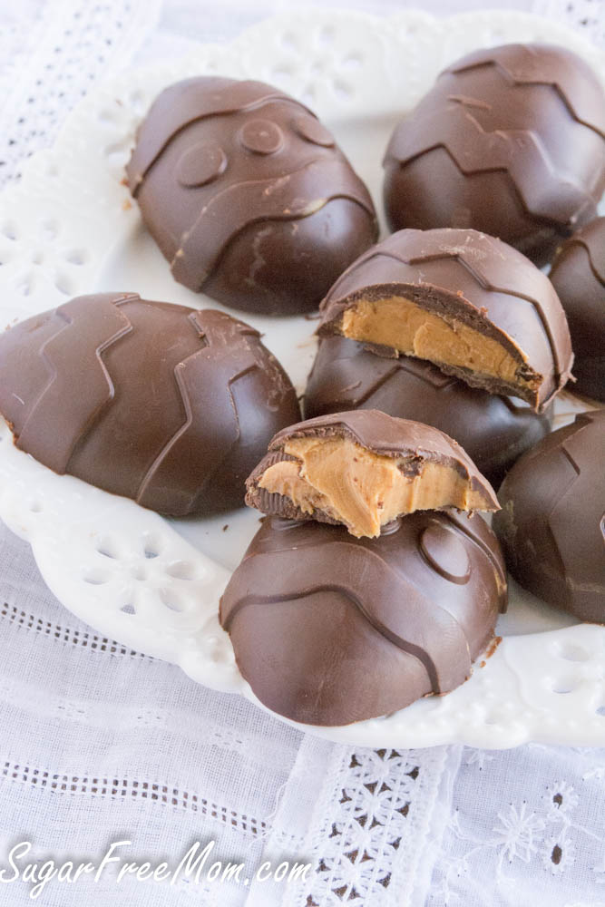 Sugar Free Chocolate Peanut Butter Easter Eggs {Dairy Free}