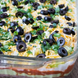 Lightened Up 7 Layer Dip with Whipped Guacamole