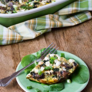 Turkey Sausage Spinach Mushroom Egg Bake {Low Carb & Gluten Free}