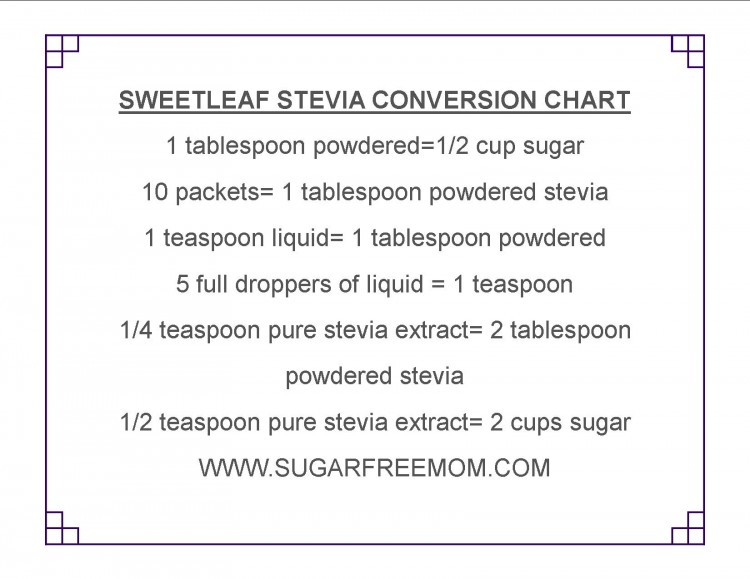 Stevia To Splenda Conversion Chart