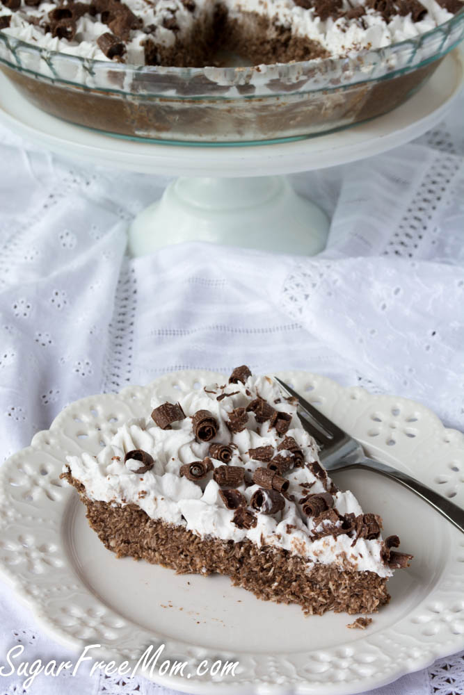 Sugar Free Dairy Free Chocolate Coconut Mounds Pie