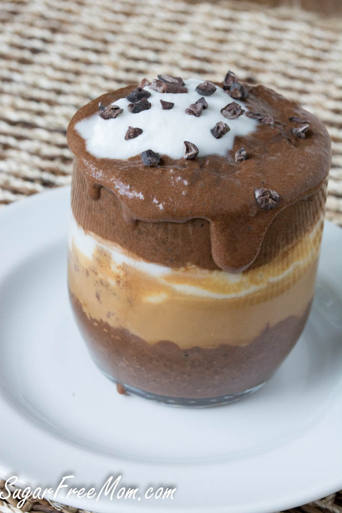Sugar- Free Chocolate Peanut Butter Chia Pudding Parfait