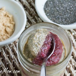 Peanut Butter & Jelly Refrigerator Chia Oats { No Sugar Added, Dairy Free}