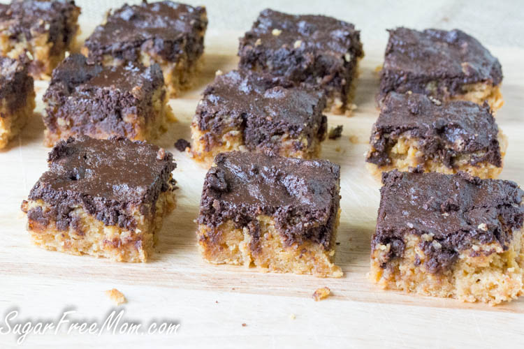 Grain Free & Sugar-Free Chocolate Peanut Butter Blondies