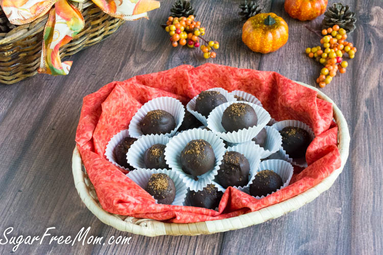No Bake Sugar-Free Chocolate Pumpkin Truffles