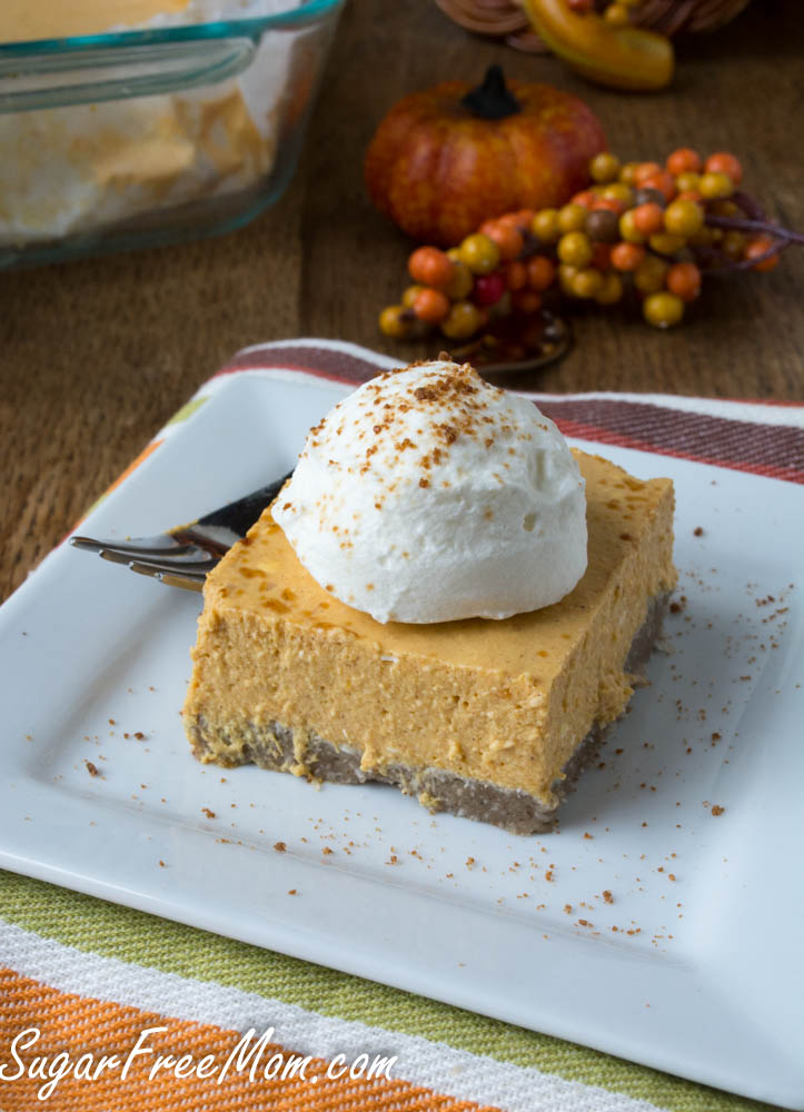 Keto Sugar-Free Pumpkin No Bake Cheesecake (Gluten Free, Nut Free)