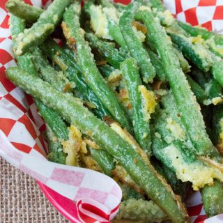 Oven Fried Garlic Parmesan Green Beans