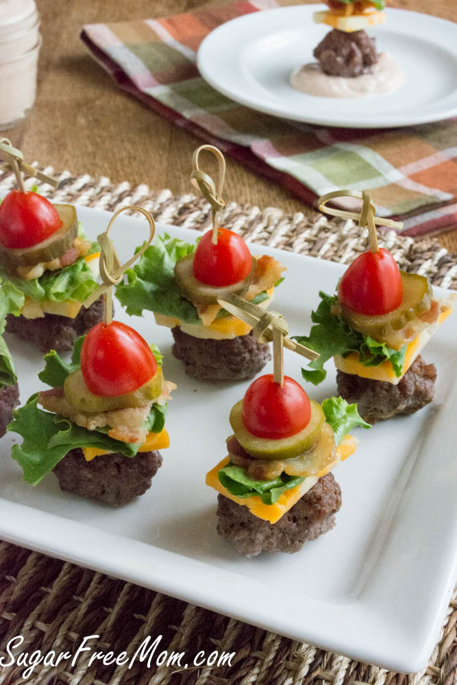 Mini Bun-less Cheeseburger Bites | Healthy Super Bowl Recipes You Can Make For Game Day