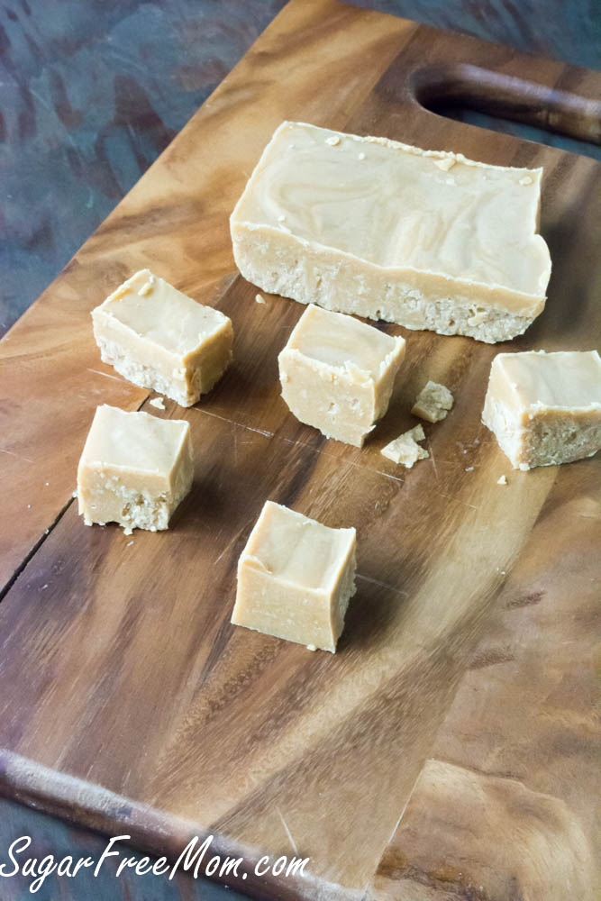 squares of fudge on a cutting board