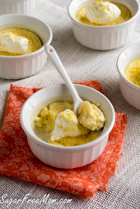 Sugar Free Lemon Pudding Cakes from the Sugar-Free Mom Cookbook!