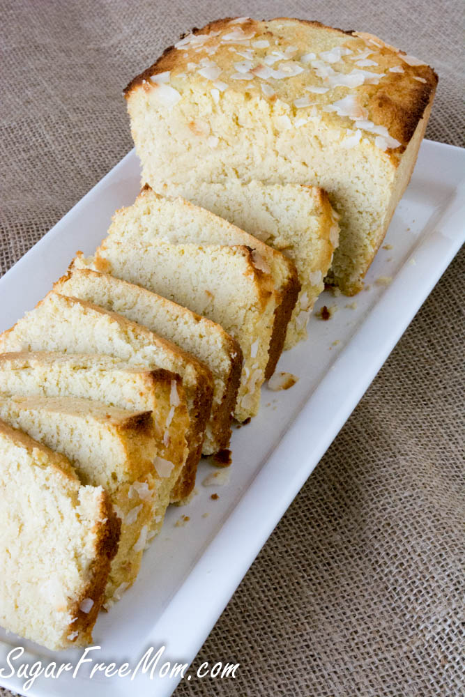 Sugar Free Lemon Coconut Pound Cake {Low Carb and Grain Free}