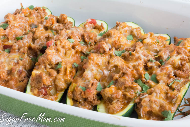 Low Carb Taco Stuffed Zucchini Boats