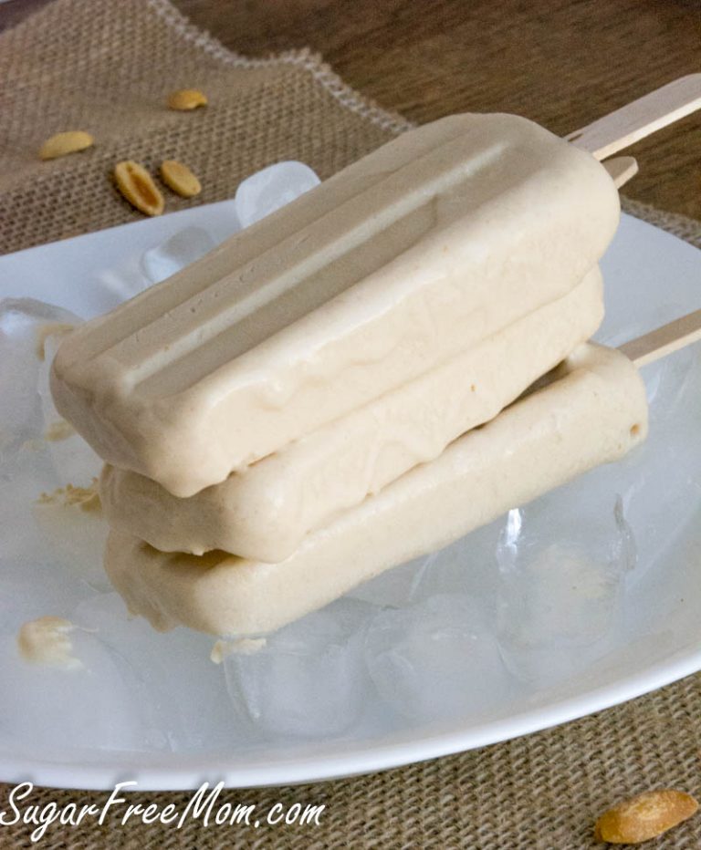 3 Ingredient Sugar Free Peanut Butter Popsicles