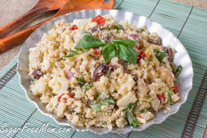 low carb antipasto cauliflower salad