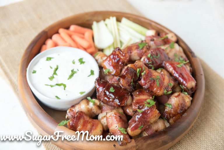Sugar Free Sweet Bacon Wrapped Chicken Bites (Keto)