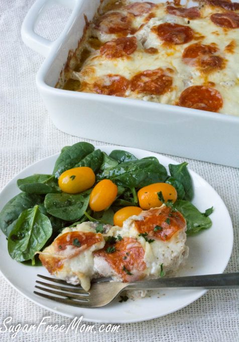 Easy Low Carb Cheesy Pizza Chicken Bake - Sugar-Free Mom