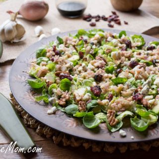 Easy Low Carb Pecan Cranberry Brussels Sprout Salad