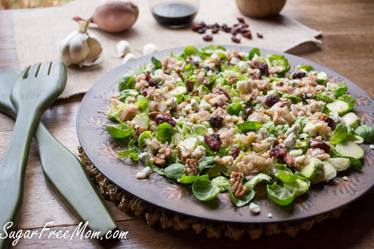 Easy Low Carb Pecan Cranberry Brussels Sprout Salad