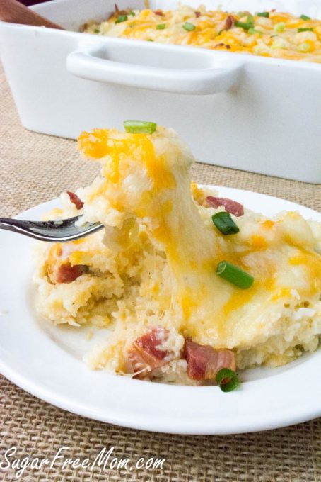 Loaded cauliflower baking