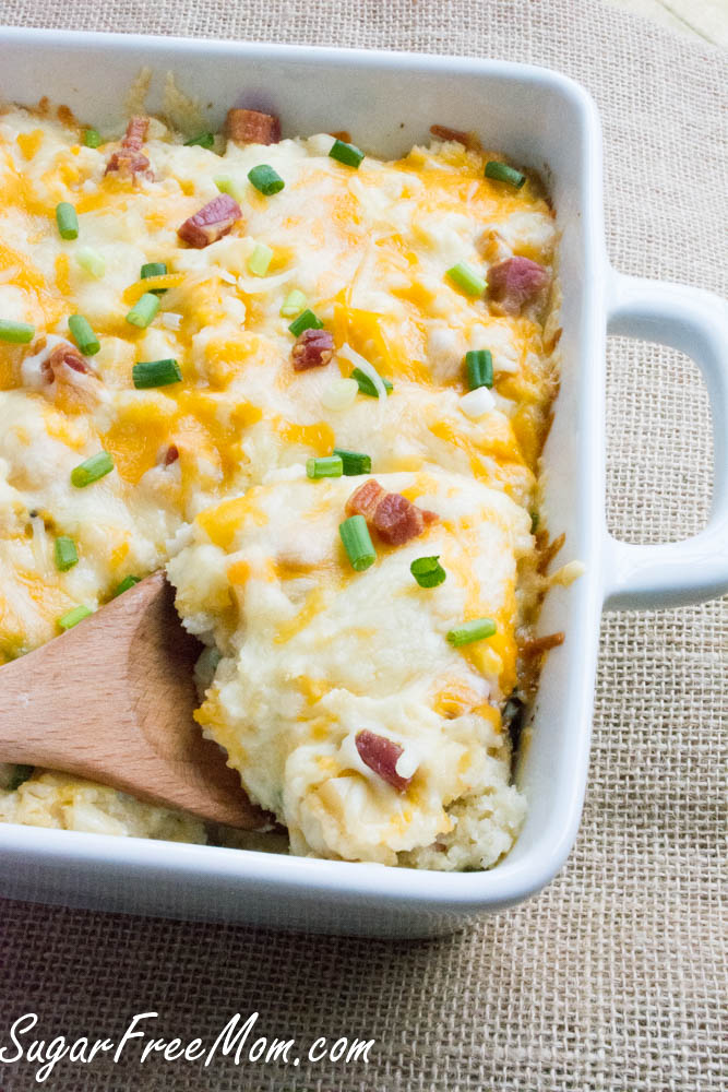 low carb loaded cauliflower bake