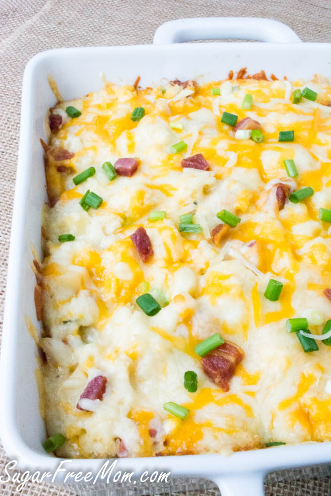 low carb loaded cauliflower bake