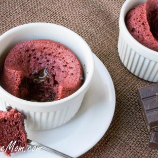 Low Carb Red Velvet Molten Lava Mug Cake for 2