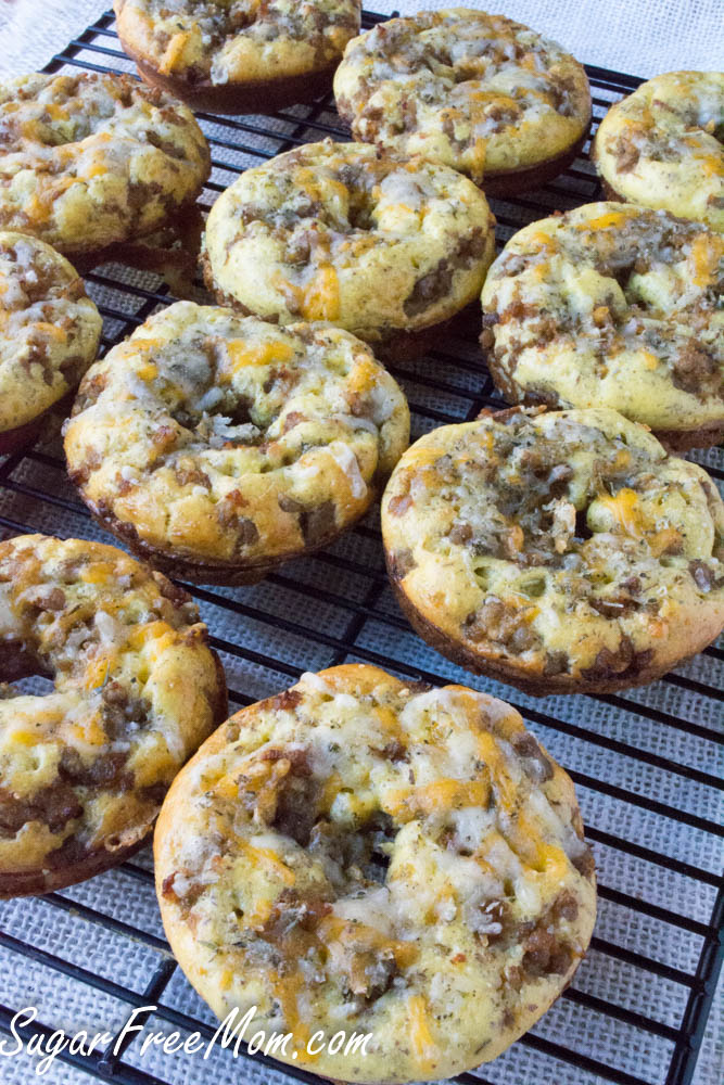 Low Carb Cheddar Sausage Stuffed Bagels