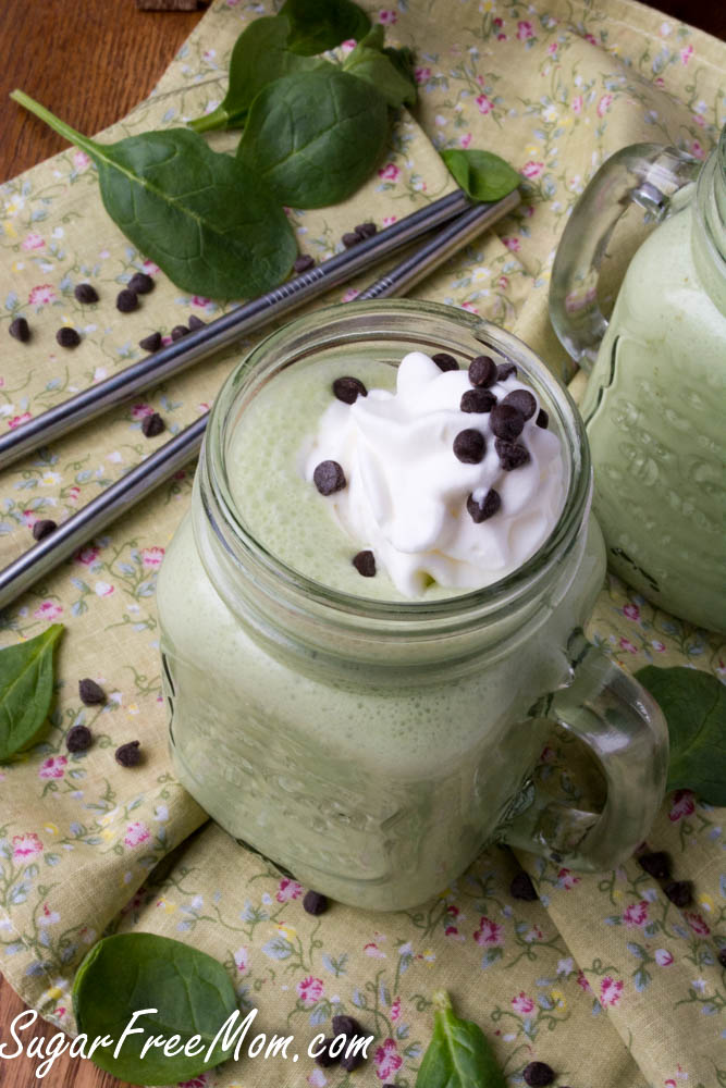 This Healthier Low Carb Shamrock Shake is made without any sugar and is also dairy free!