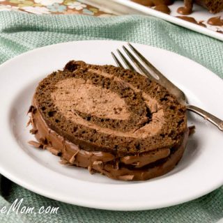 Sugar-Free Low Carb Chocolate Tiramisu Cake Roll