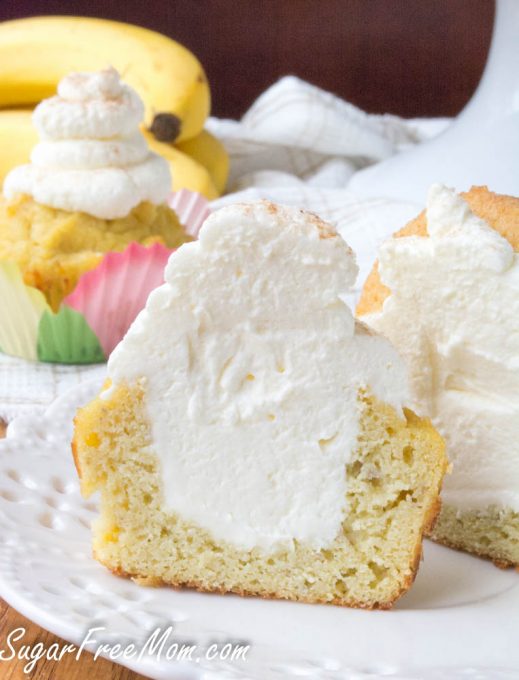 LowSugar LowCarb Banana Cream Pie Cupcakes