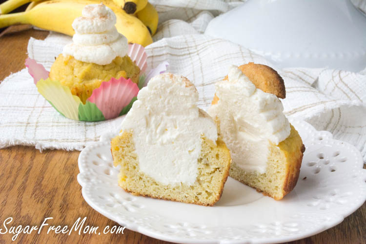 Low-Sugar Low-Carb Banana Cream Pie Cupcakes