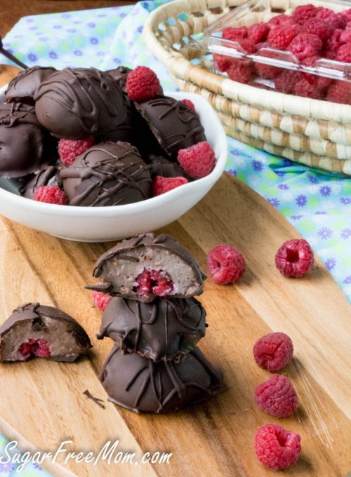 Low Carb DairyFree Raspberry Truffles