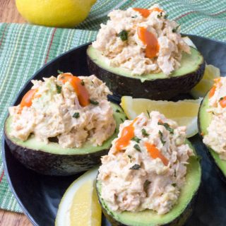 Low Carb Buffalo Chicken Salad Stuffed Avocado