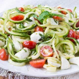 Low Carb Keto Zucchini Noodles Caprese Salad
