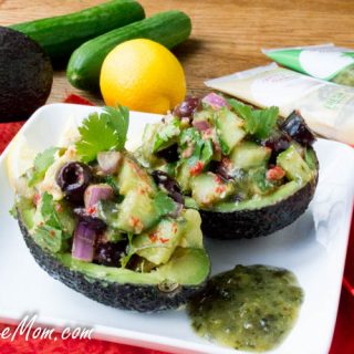Mediterranean Salad Stuffed Avocado {Paleo & Low Carb}