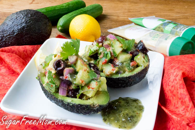 Mediterranean Salad Stuffed Avocado {Paleo & Low Carb}