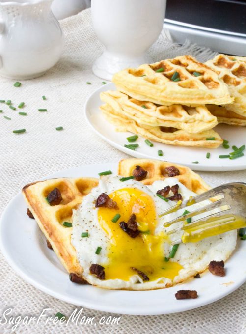 Low Carb Cloud Bread Cheddar Waffles (Keto, Gluten Free)