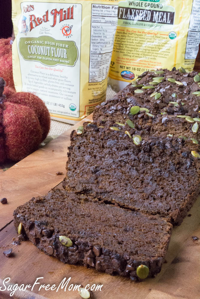 low carb chocolate-pumpkin-bread