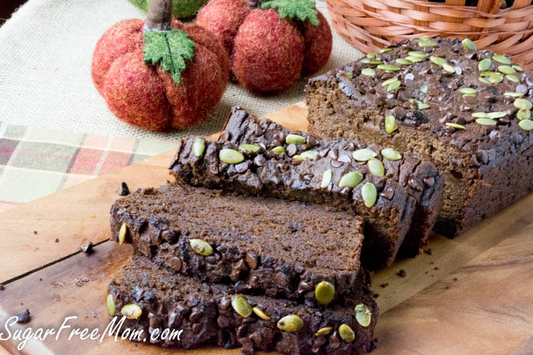 Sugar-Free Low Carb Chocolate Pumpkin Bread (Nut Free)