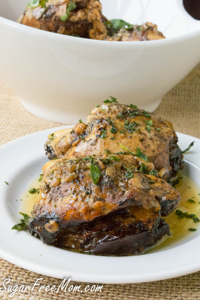 Keto Slow Cooker Balsamic Caprese Stuffed Chicken Thighs