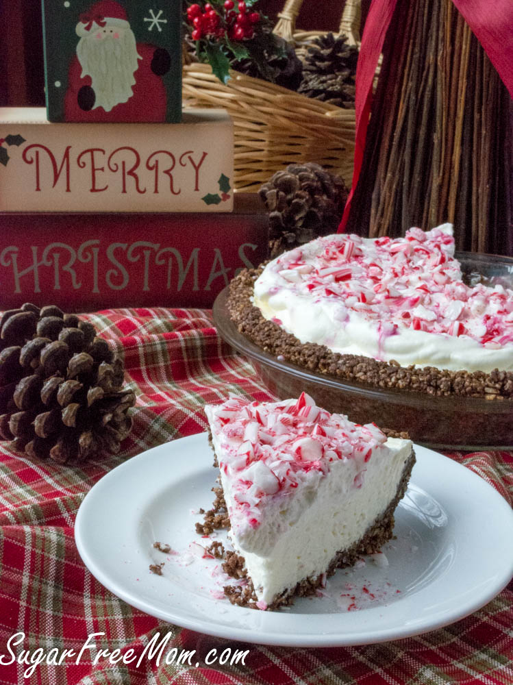 No Bake Sugar-Free Low Carb Peppermint Cheesecake Pie