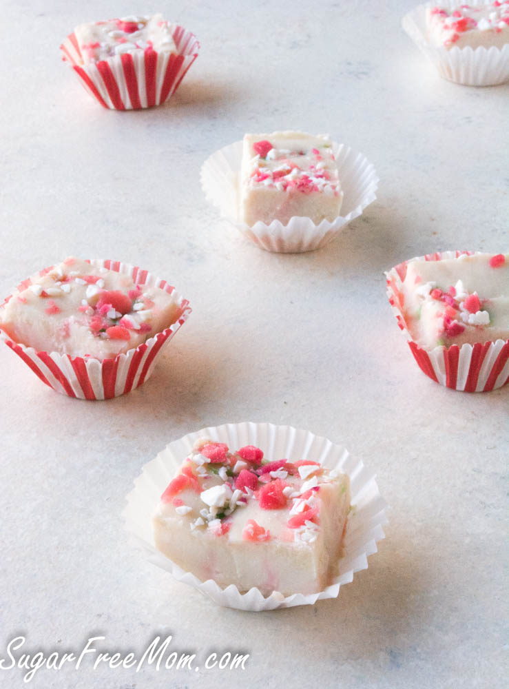 Paleo Sugar Free White Chocolate Peppermint Fudge