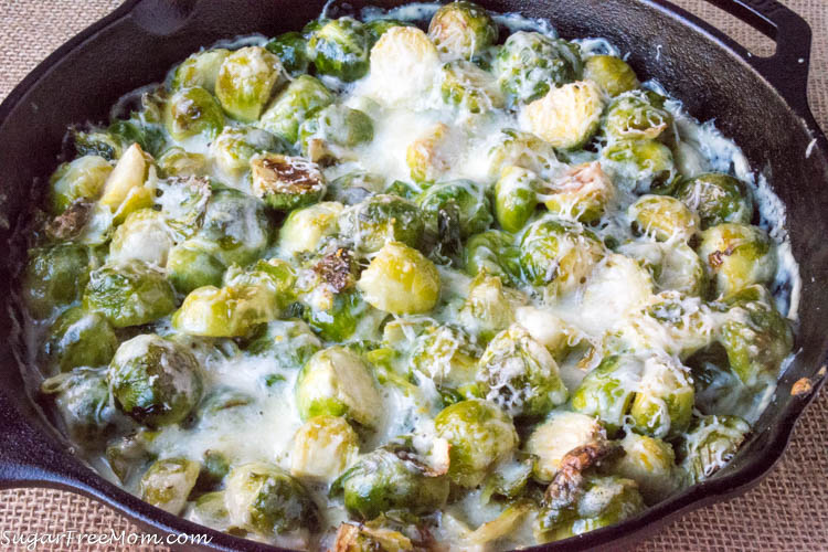 Low Carb Cheesy Brussels Sprouts Gratin